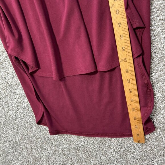 Sympli Women's Sz 10 Burgundy Hi-Low 3/4 Sleeve Tunic Top Polyester - Picture 9 of 10